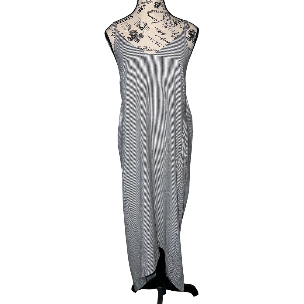 Malia‎ Mills Soirée Dress Black and White Stripe Size 4 Quiet Luxury Resort EUC